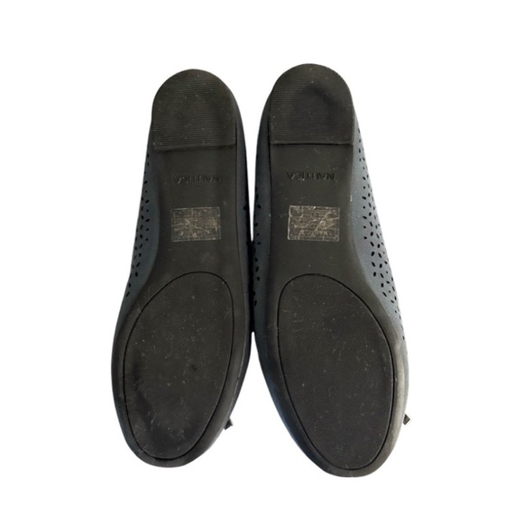 NEW Nautica Perforated Ballet Flats Bow & Silver Branded Charm Blue Size 9.5 - Picture 8 of 10